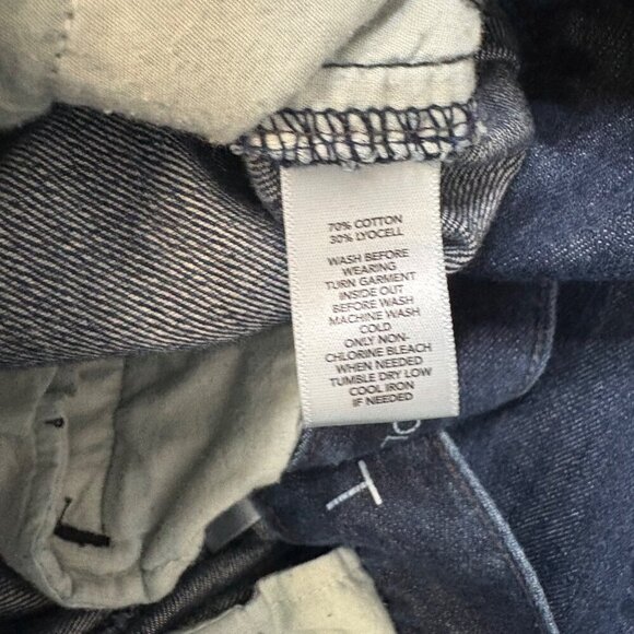 Loft Women's Modern Flare Dark Wash Envelope Pockets Cuffed Jeans Size 14 - Picture 14 of 14